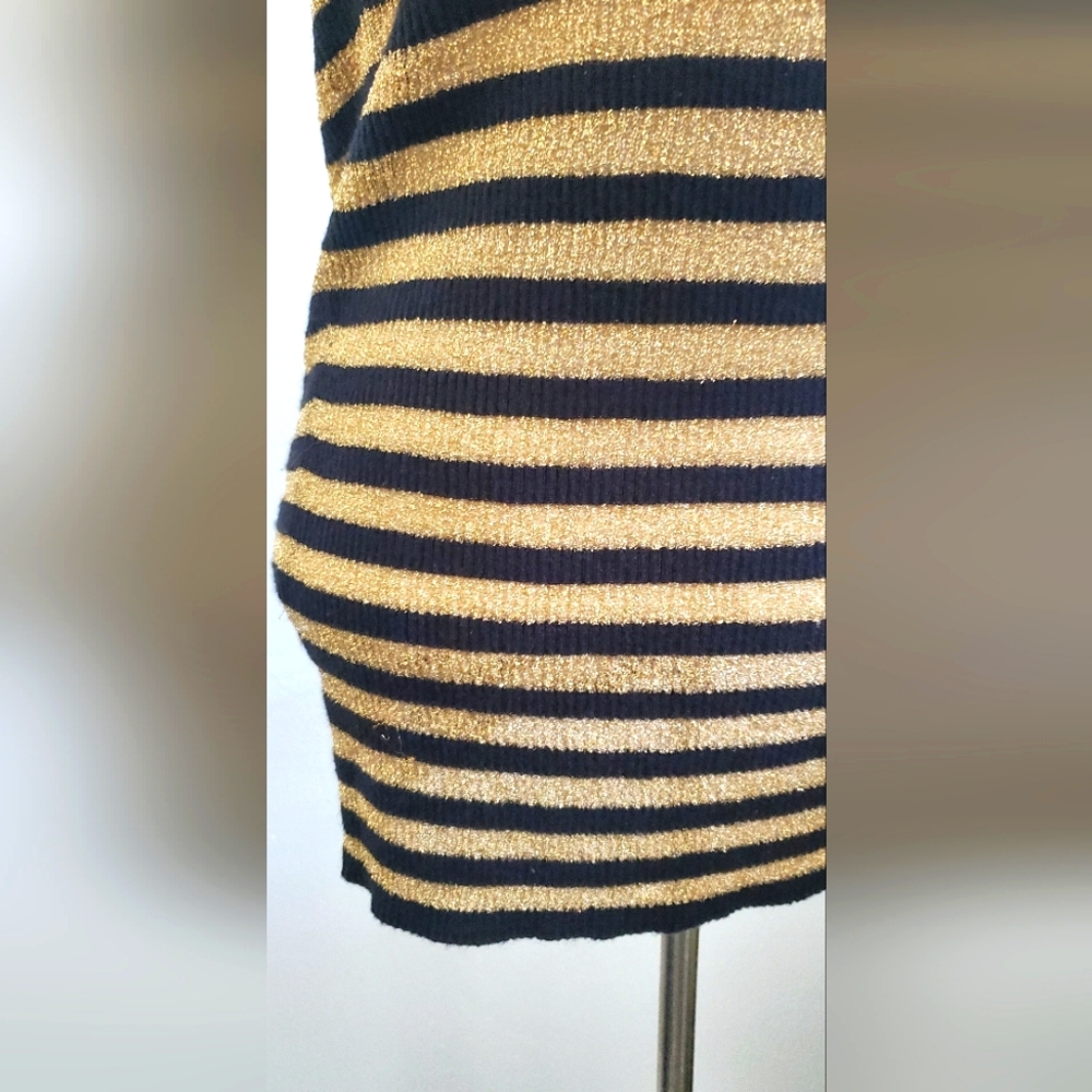 D&G dolce&gabbana- striped tank top gold metal / black - scoop neck - Picture 5 of 8